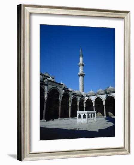 Turkey. Istanbul. Suleymaniye Mosque. Ottoman Style. 16th Century. Courtyard and Ablution Fountain-Sinan-Framed Photographic Print