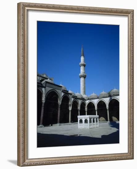 Turkey. Istanbul. Suleymaniye Mosque. Ottoman Style. 16th Century. Courtyard and Ablution Fountain-Sinan-Framed Photographic Print