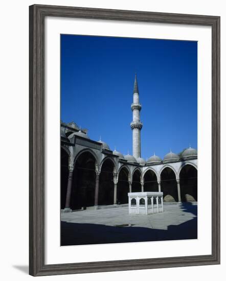 Turkey. Istanbul. Suleymaniye Mosque. Ottoman Style. 16th Century. Courtyard and Ablution Fountain-Sinan-Framed Photographic Print