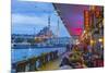 Turkey, Istanbul, Sultanahmet, Galata Bridge across the Golden Horn, New Mosque (Yeni Camii)-Alan Copson-Mounted Photographic Print