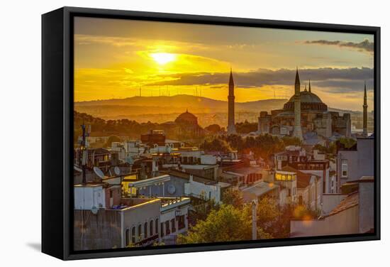 Turkey, Istanbul, Sultanahmet, Sunrise over Hagia Sophia (Or Ayasofya)-Alan Copson-Framed Stretched Canvas