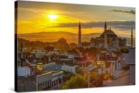 Turkey, Istanbul, Sultanahmet, Sunrise over Hagia Sophia (Or Ayasofya)-Alan Copson-Stretched Canvas