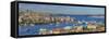 Turkey, Istanbul, View over Beyoglu and Sultanahmet Districts, the Golden Horn and Bosphorus-Alan Copson-Framed Stretched Canvas