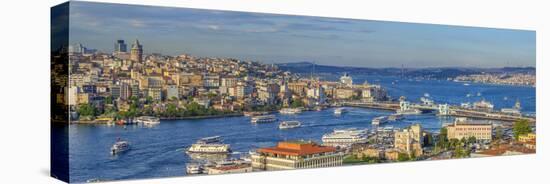 Turkey, Istanbul, View over Beyoglu and Sultanahmet Districts, the Golden Horn and Bosphorus-Alan Copson-Stretched Canvas