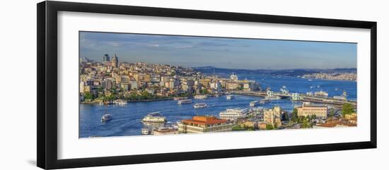 Turkey, Istanbul, View over Beyoglu and Sultanahmet Districts, the Golden Horn and Bosphorus-Alan Copson-Framed Photographic Print