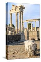 Turkey, Izmir, Bergama, Pergamon. Temple of Trajan on the acropolis.-Emily Wilson-Stretched Canvas