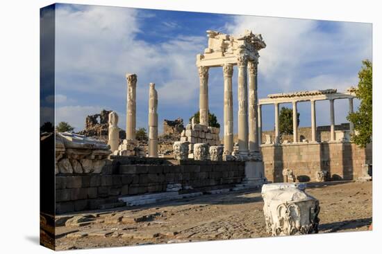Turkey, Izmir, Bergama, Pergamon. Temple of Trajan on the acropolis.-Emily Wilson-Stretched Canvas