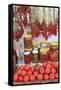 Turkey, Izmir, Kusadasi. Local market, red peppers and tomatoes.-Emily Wilson-Framed Stretched Canvas