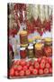 Turkey, Izmir, Kusadasi. Local market, red peppers and tomatoes.-Emily Wilson-Stretched Canvas