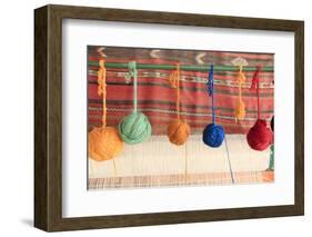 Turkey, Izmir, Selcuk, weaving loom with balls of wool or yarn.-Emily Wilson-Framed Photographic Print