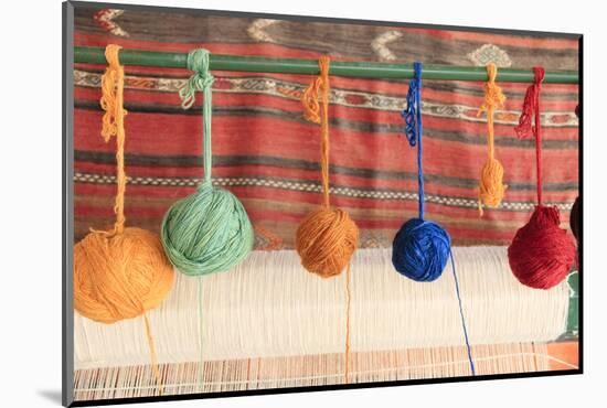 Turkey, Izmir, Selcuk, weaving loom with balls of wool or yarn.-Emily Wilson-Mounted Photographic Print