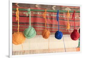 Turkey, Izmir, Selcuk, weaving loom with balls of wool or yarn.-Emily Wilson-Framed Photographic Print