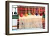 Turkey, Izmir, Selcuk, weaving loom with balls of wool or yarn.-Emily Wilson-Framed Photographic Print