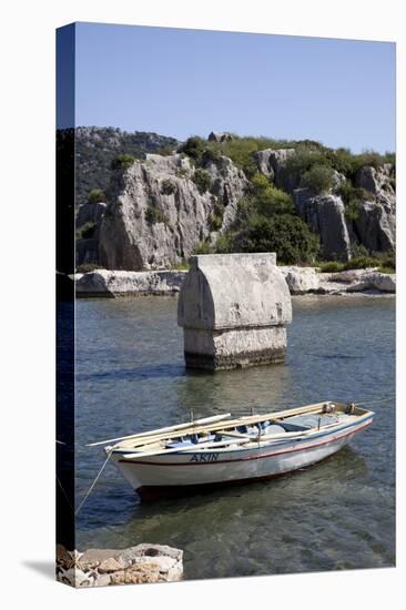 Turkey, Kekova Islands, Lycian Tomb-Samuel Magal-Stretched Canvas