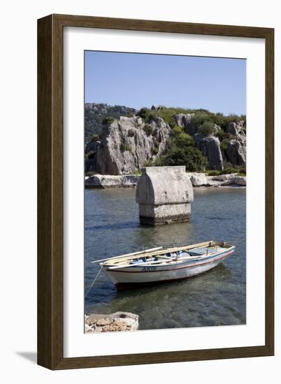 Turkey, Kekova Islands, Lycian Tomb-Samuel Magal-Framed Photographic Print