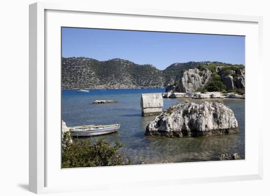 Turkey, Kekova Islands, Lycian Tomb-Samuel Magal-Framed Photographic Print