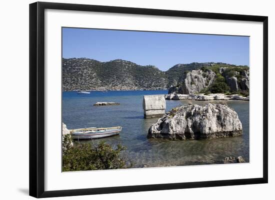 Turkey, Kekova Islands, Lycian Tomb-Samuel Magal-Framed Photographic Print