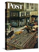 "Turkey Loose Atop Truck," Saturday Evening Post Cover, November 27, 1948-Constantin Alajalov-Stretched Canvas