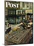 "Turkey Loose Atop Truck," Saturday Evening Post Cover, November 27, 1948-Constantin Alajalov-Mounted Giclee Print