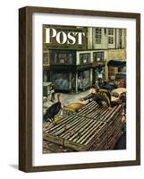 "Turkey Loose Atop Truck," Saturday Evening Post Cover, November 27, 1948-Constantin Alajalov-Framed Giclee Print