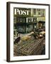 "Turkey Loose Atop Truck," Saturday Evening Post Cover, November 27, 1948-Constantin Alajalov-Framed Giclee Print