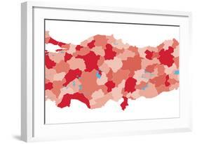 Turkey Map-Refe-Framed Art Print