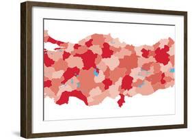 Turkey Map-Refe-Framed Art Print