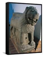 Turkey, Marash, Sculpture Representing a Lion Used to Decorate the Entrance of a Palace-null-Framed Stretched Canvas