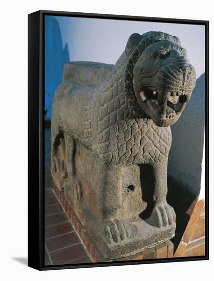 Turkey, Marash, Sculpture Representing a Lion Used to Decorate the Entrance of a Palace-null-Framed Stretched Canvas