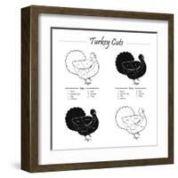 TURKEY MASCULINE CUTS SCHEME - B&W-ONiONAstudio-Framed Art Print