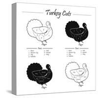 TURKEY MASCULINE CUTS SCHEME - B&W-ONiONAstudio-Stretched Canvas