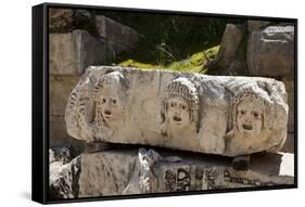 Turkey, Myra, Theater, Relief, Greek Masks-Samuel Magal-Framed Stretched Canvas