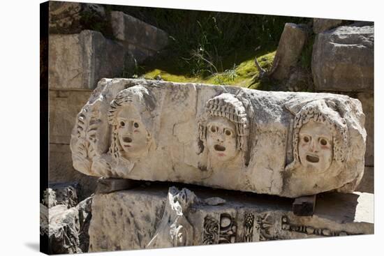 Turkey, Myra, Theater, Relief, Greek Masks-Samuel Magal-Stretched Canvas