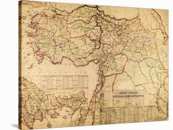 Turkey, Ottoman Empire - Panoramic Map-Lantern Press-Stretched Canvas