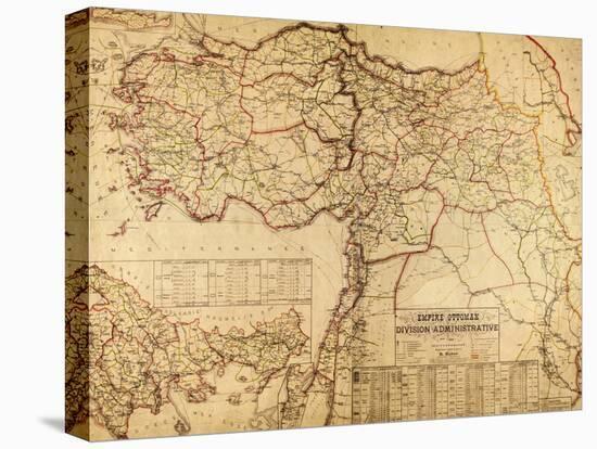 Turkey, Ottoman Empire - Panoramic Map-Lantern Press-Stretched Canvas