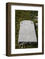 Turkey, Pergamon, Temple of Egyptian Gods ( Serapeion ), Memorial Bress with Hebrew Writing-Samuel Magal-Framed Photographic Print