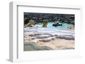 Turkey, River Menderes valley, Pamukkale. Cotton castle hot springs.-Emily Wilson-Framed Photographic Print