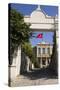 Turkey, Safranbolu. Government Building with Red Turkish Flag Flying-Emily Wilson-Stretched Canvas