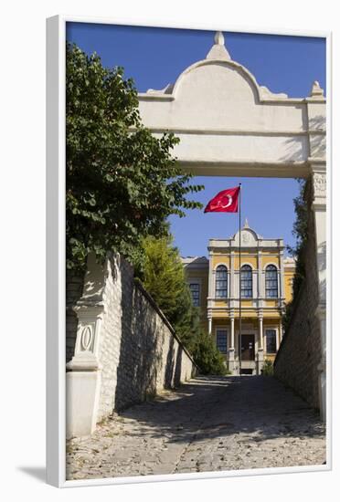 Turkey, Safranbolu. Government Building with Red Turkish Flag Flying-Emily Wilson-Framed Photographic Print