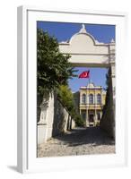 Turkey, Safranbolu. Government Building with Red Turkish Flag Flying-Emily Wilson-Framed Photographic Print