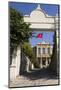 Turkey, Safranbolu. Government Building with Red Turkish Flag Flying-Emily Wilson-Mounted Photographic Print