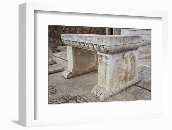 Turkey, Sardis, Synagogue, Bench-Samuel Magal-Framed Photographic Print