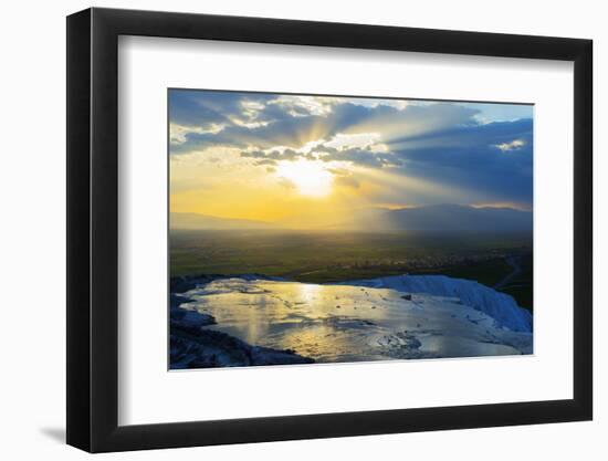 Turkey, Western Anatolia, Pamukkale, UNESCO Site, White Travertine Basins-Christian Kober-Framed Photographic Print