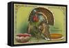 Turkey with Punch and Pumpkin Pie-null-Framed Stretched Canvas