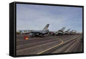 Turkish Air Force F-16 Jets on the Flight Line at Albaacete Air Base, Spain-Stocktrek Images-Framed Stretched Canvas