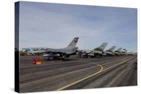 Turkish Air Force F-16 Jets on the Flight Line at Albaacete Air Base, Spain-Stocktrek Images-Stretched Canvas