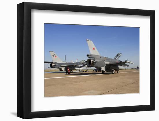 Turkish Air Force F-16's on the Ramp at Izmir Air Station, Turkey-Stocktrek Images-Framed Photographic Print