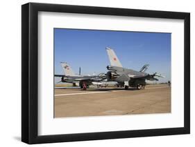 Turkish Air Force F-16's on the Ramp at Izmir Air Station, Turkey-Stocktrek Images-Framed Photographic Print
