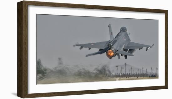 Turkish Air Force F-16 Taking Off During Exercise Anatolian Eagle-Stocktrek Images-Framed Photographic Print