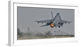 Turkish Air Force F-16 Taking Off During Exercise Anatolian Eagle-Stocktrek Images-Framed Photographic Print